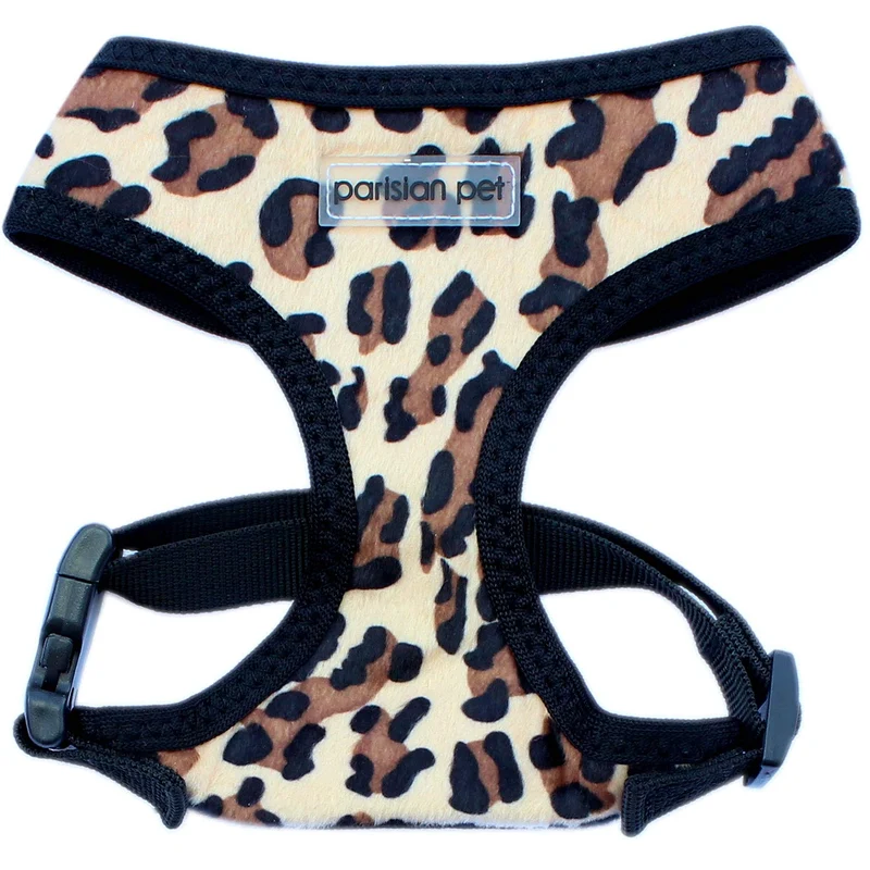 Parisian Pet Harnais Chien Leopard – Maille Respirante, Anti-Tirage, Réglable