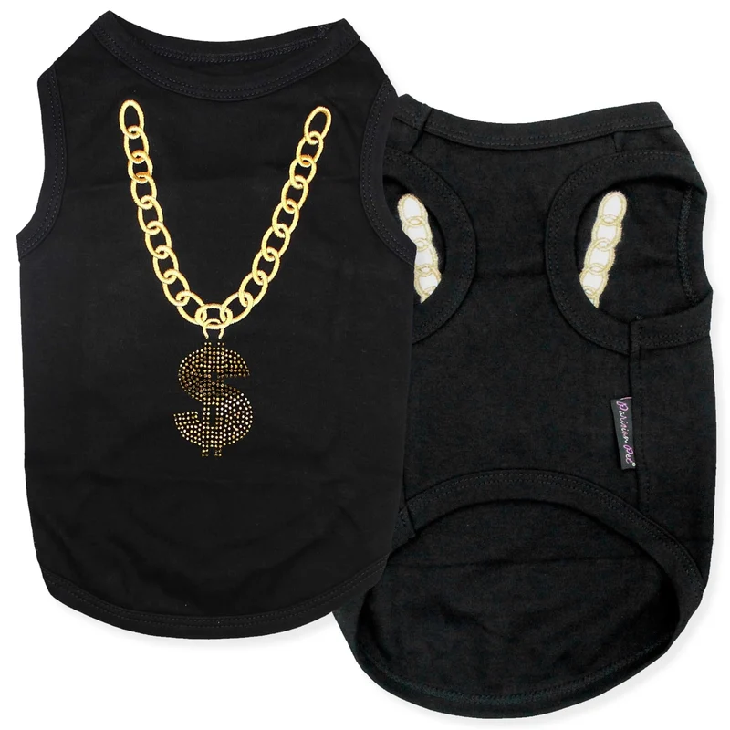 Parisian Pet T-shirt pour chien grande taille – 100% coton, noir sans manches, léger et respirant