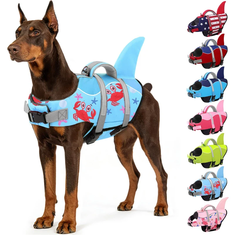 AOFITEE Gilet de natation pour chien – Gilet de sauvetage avec poignée et bande réfléchissante