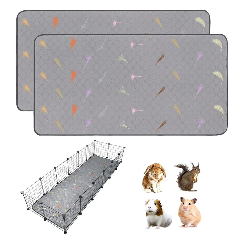 LWYMX – 2 Pièces Tapis de Cage Cochon d’Inde 72'' x 24'' | Absorbants, Lavables, Réutilisables