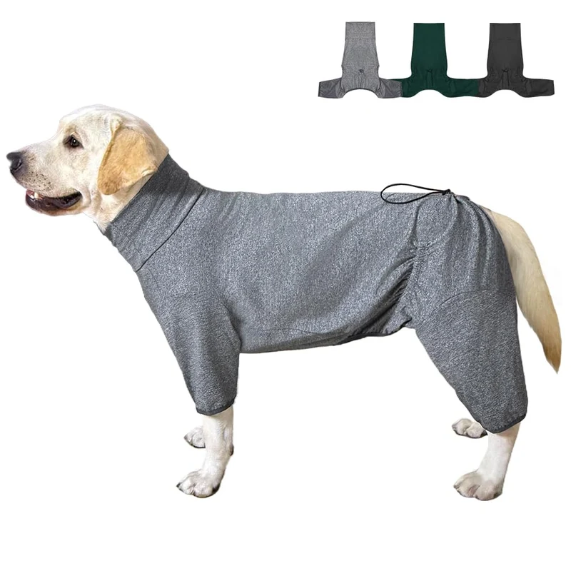 KOOGAL Pyjamas Chien PJS — Combinaisons de récupération Gris 4XL pour chiens moyens à grands