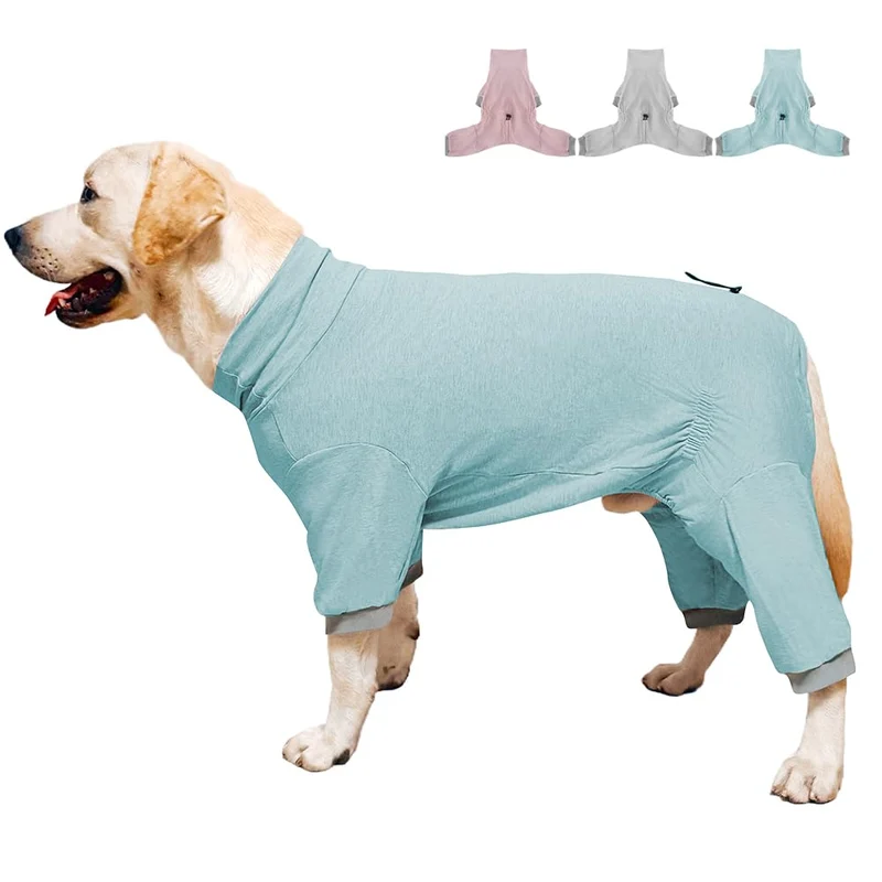 KOOGAL Pyjamas pour Chien – Combinaison Quatre Pattes 4XL Bleu Fin pour Grandes Races