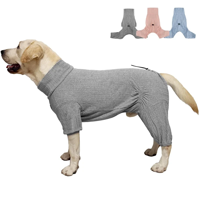 KOOGAL Pyjamas pour Chien Gris 4XL — Vêtement de Détente Tout-en-Un pour Grands Chiens