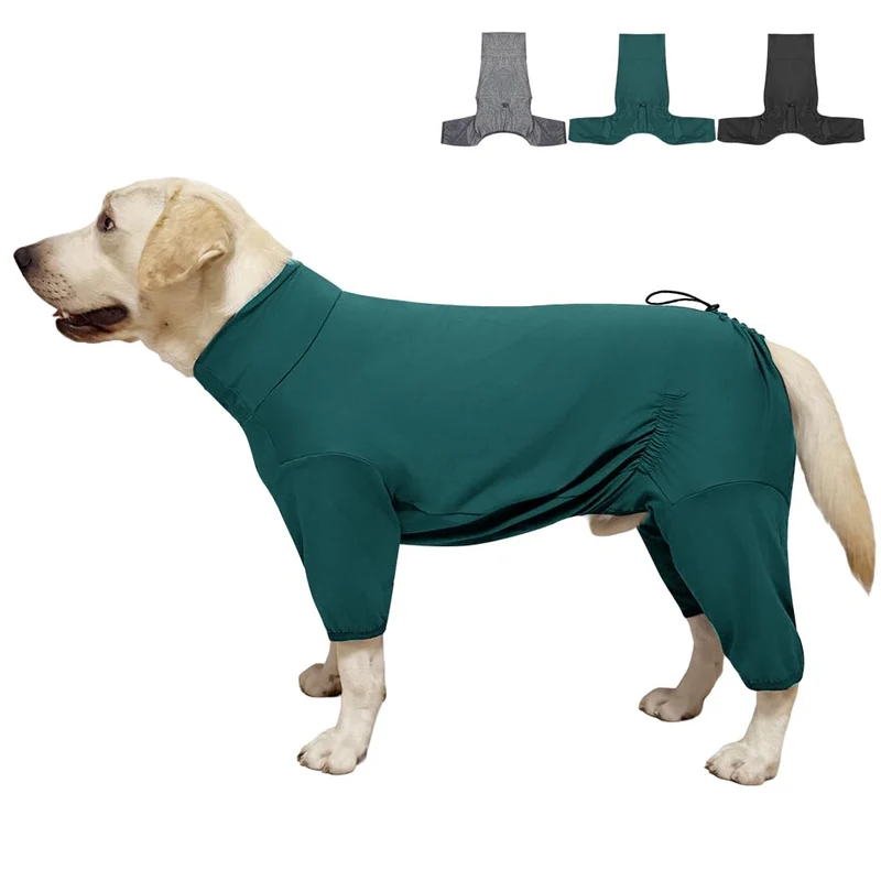 KOOGAL Pyjamas Chien PJS – Combinaison à Quatre Pattes Vert Foncé, Tailles 5XL (Moyens à Grands)