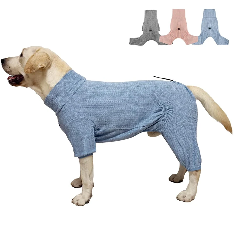 KOOGAL Pyjamas pour chien – Vêtement de repos pour chiens moyens à grands (2XL), bleu