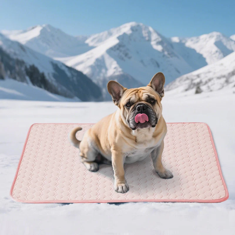 Soulbond Tapis Refroidissant pour Chiens de Taille Moyenne 29x40 – Lavable, Anti-Dérapant, Rose