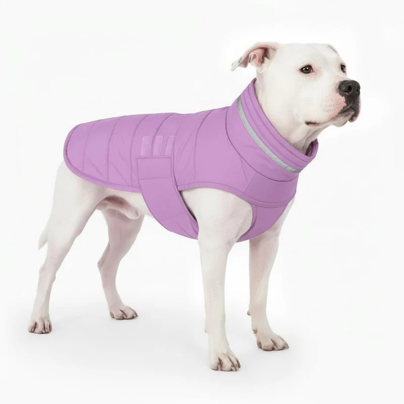 Mklhgty Manteau pour chien imperméable Lilas – Chaud, réfléchissant et facile à enfiler – Taille L