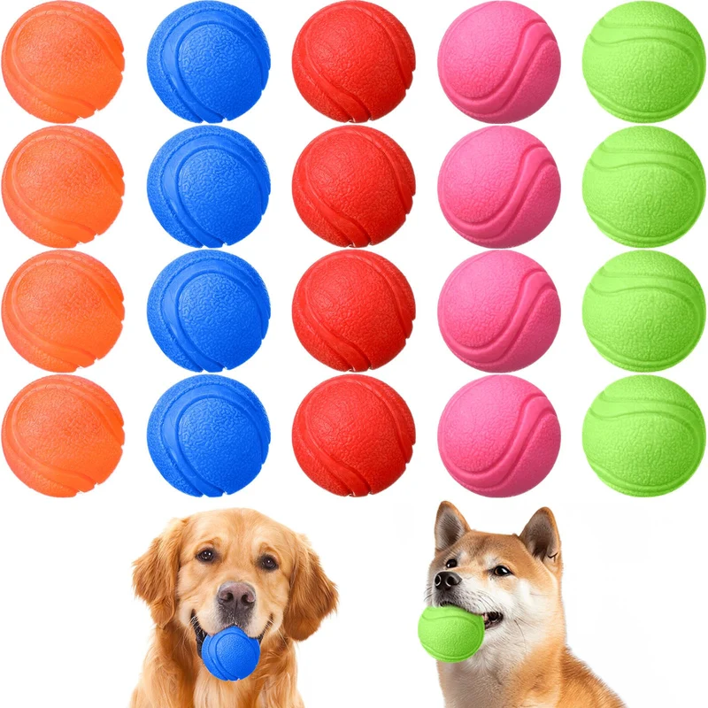 Jenaai – 20 Balles Indestructibles pour Chiens Agressifs, Balle en Caoutchouc Solide 6 cm