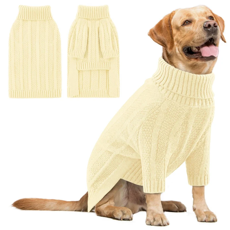 Queenmore XXL Pull Chien – Col Roulé pour Grands Chiens, Hiver Doux