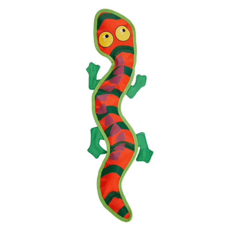 Outward Hound Fire Biterz Gecko — Jouet interactif en Firehose, peluche durable pour chien Grand