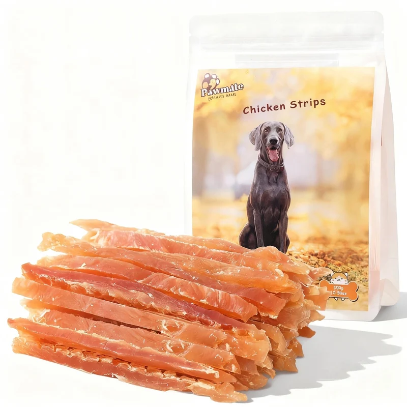 Pawmate – Bâtonnets Jerky Poulet, Friandises Naturelles Déshydratées, Taurine, Sans Cuir ni Céréales, 10,6 oz