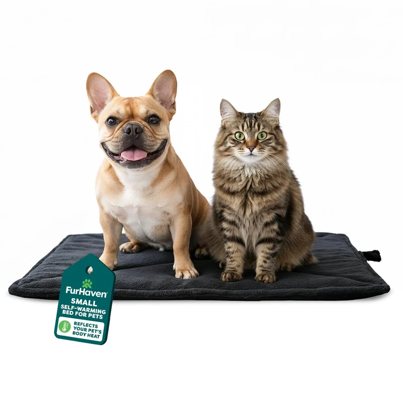 FurHaven ThermaNAP Tapis auto-chauffant pour chat et petit chien — Noir