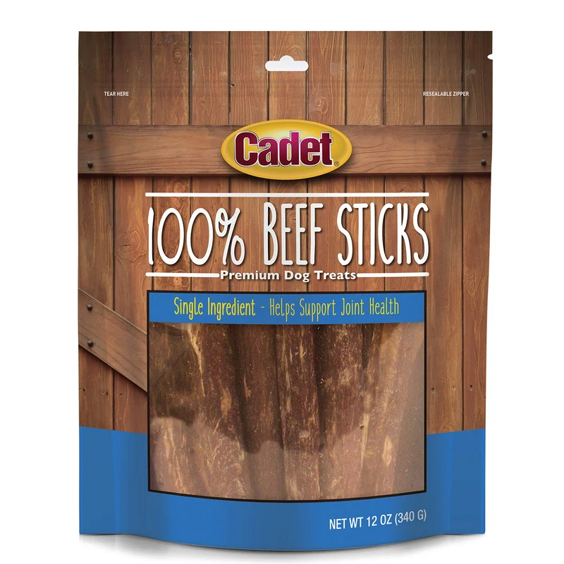 Cadet Bâtonnets de Bœuf 100% – Friandise naturelle à ingrédient unique, haute protéine, 12 oz