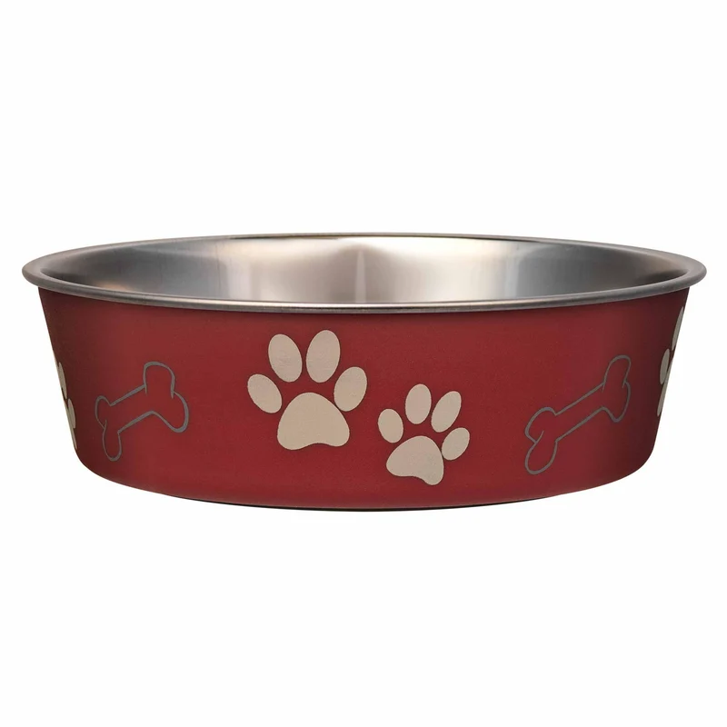 Loving Pets Bella Bowl – Gamelle anti-débordement en inox Merlot (grand modèle)