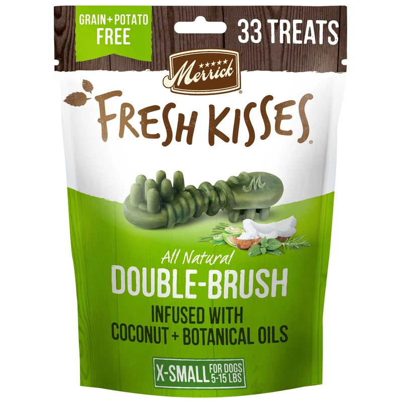 Merrick Fresh Kisses – Friandises dentaires naturelles pour petits chiens 5-15 lb (33 ct)