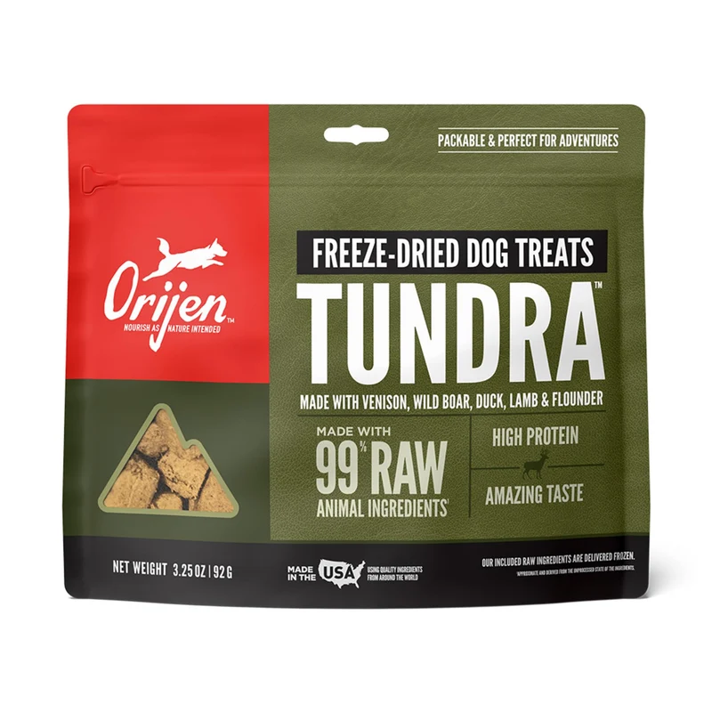 ORIJEN TUNDRA – Friandises pour chien lyophilisées haute protéine sans céréales (3,25 oz)