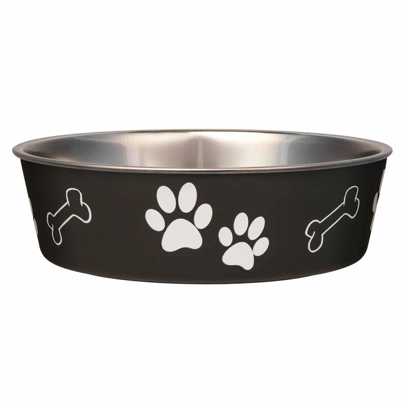 Loving Pets Bella Bowl – Gamelle en acier inoxydable espresso anti-débordement pour chiens et chats (Taille extra-large, 65–100 lb)
