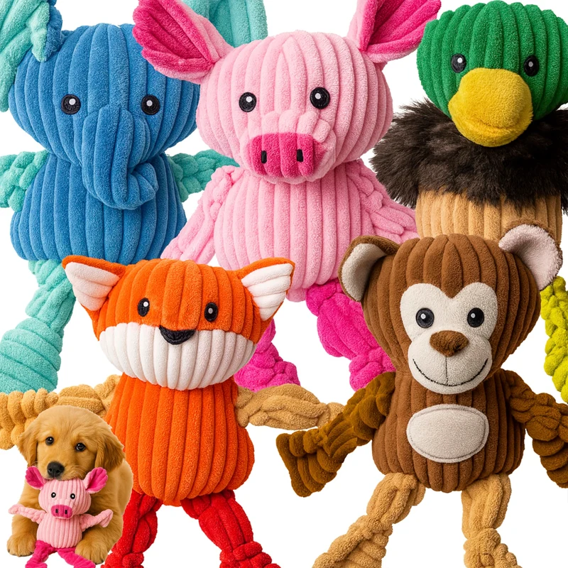 Jalousie – Ensemble de Jouets Peluche Sifflets pour Chiens Moyens et Grands (Pack 5)
