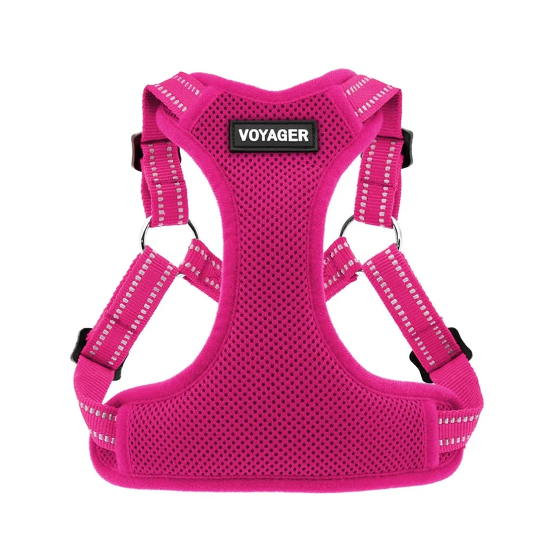 Best Pet Supplies Voyager Harnais à Enfilage par les Pattes – Maille Respirante, Fuchsia, Taille S
