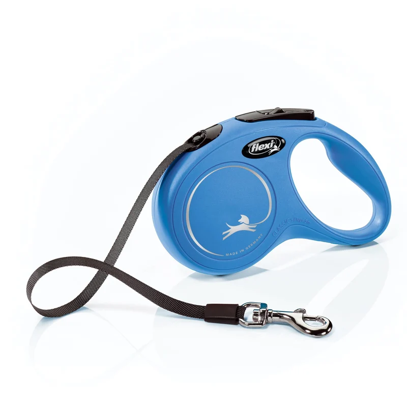 FLEXI Nouvelle Classique Laisse Cordon Extensible pour Chien Petit Bleu – 4,8 m (16 pieds), Qualité Allemande