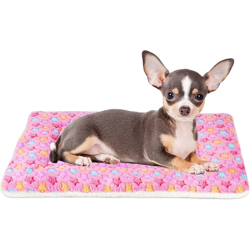 Coussin pour cage Mora Pets – Matelas réversible ultra doux rose à étoiles
