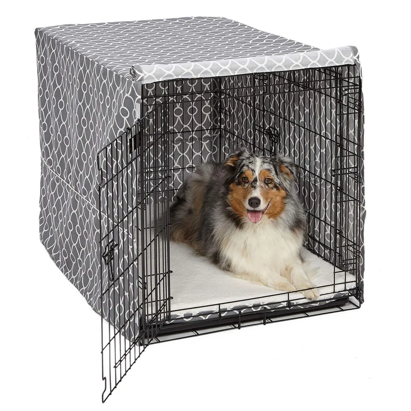 MidWest Homes for Pets — Couvercle cage chien 42 pouces gris Teflon