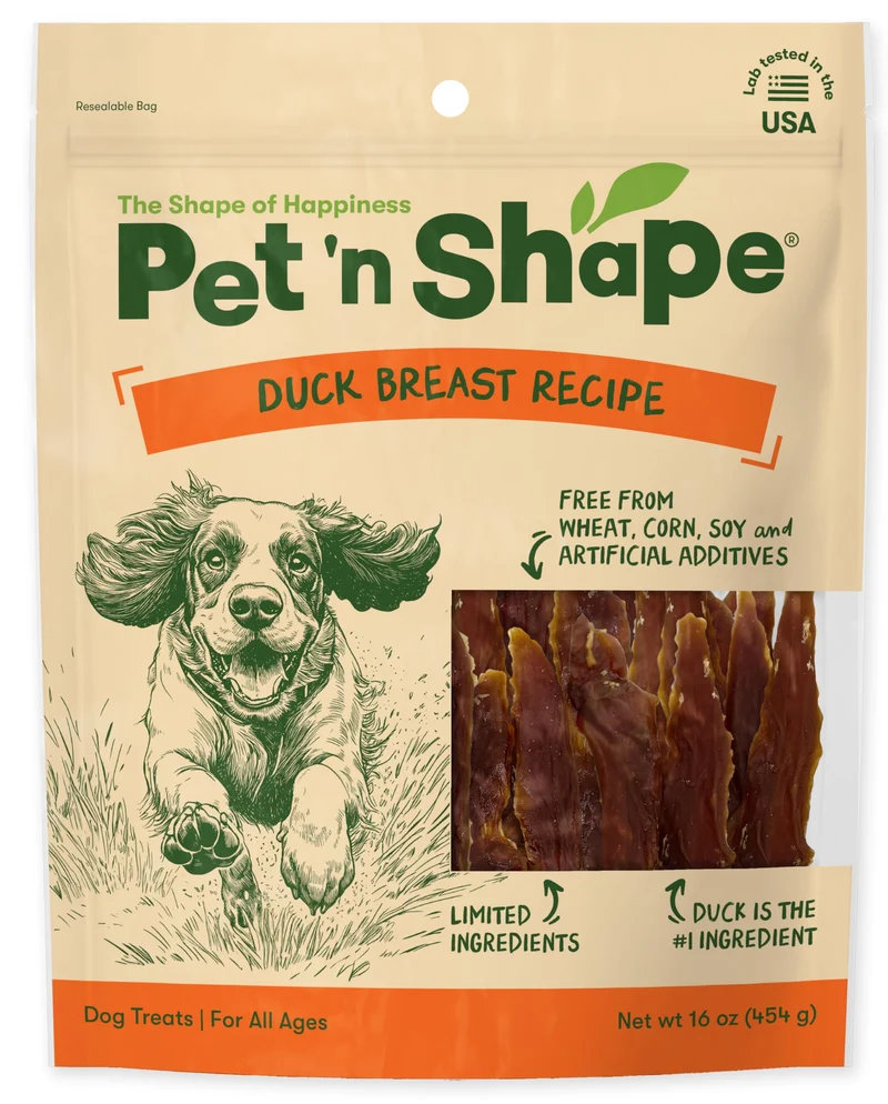 Pet 'n Shape Friandises Chien - Jerky Poitrine de Canard, 16 oz
