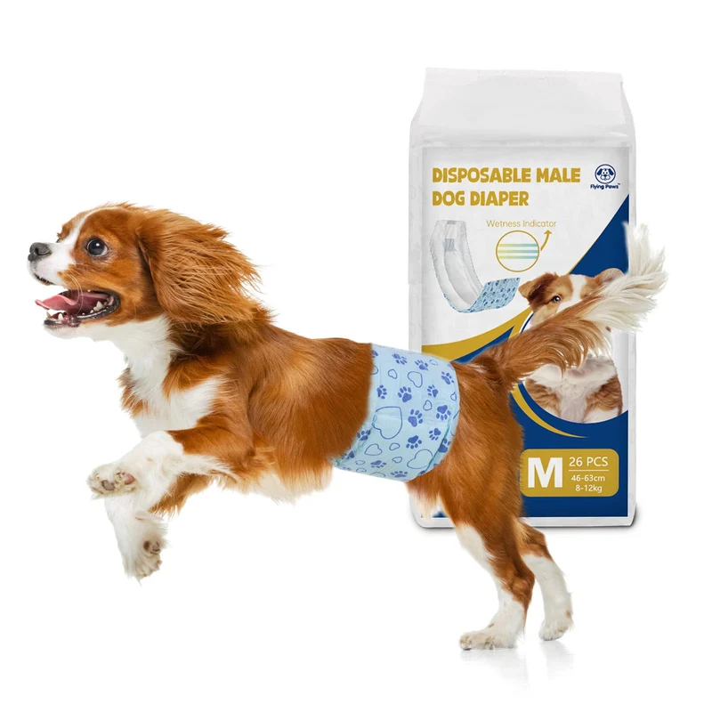 Flying Paws – Couches pour chiens mâles avec indicateur d’humidité, paquet de 26