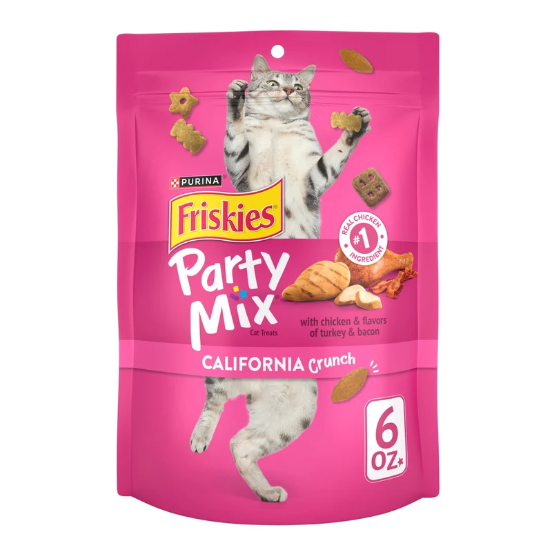 Purina Friskies Party Mix California Crunch au poulet — Lot de 6 sachets 170 g