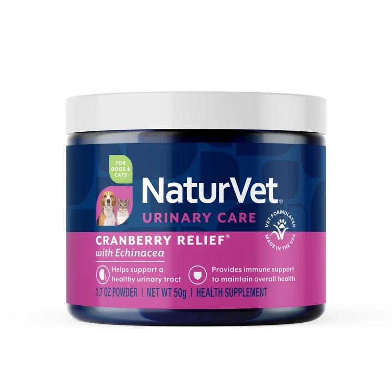 NaturVet Canneberge Relief Plus Échinacée – Soutien Urinaire et Immunitaire (50 g)
