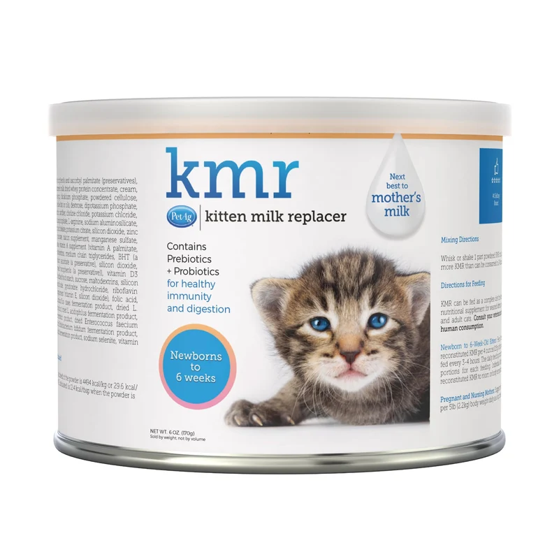 PetAg KMR Poudre de Remplacement du Lait pour Chatons (6 oz) – Probiotiques, Prébiotiques et Vitamines