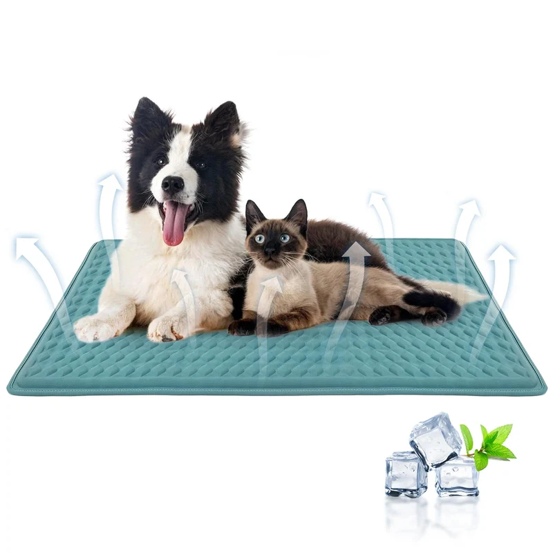 GOLOPET Matelas Refroidissant pour Chien 34x23 po – Tissu Glacé Respirant et Structure Nid-d’Abeille en Silicone, Lavable et Non-Toxic
