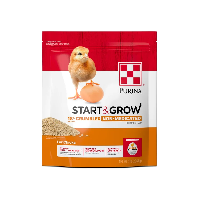 Purina Start and Grow | Aliment complet non médicamenteux pour poussins – Sac 2,27 kg