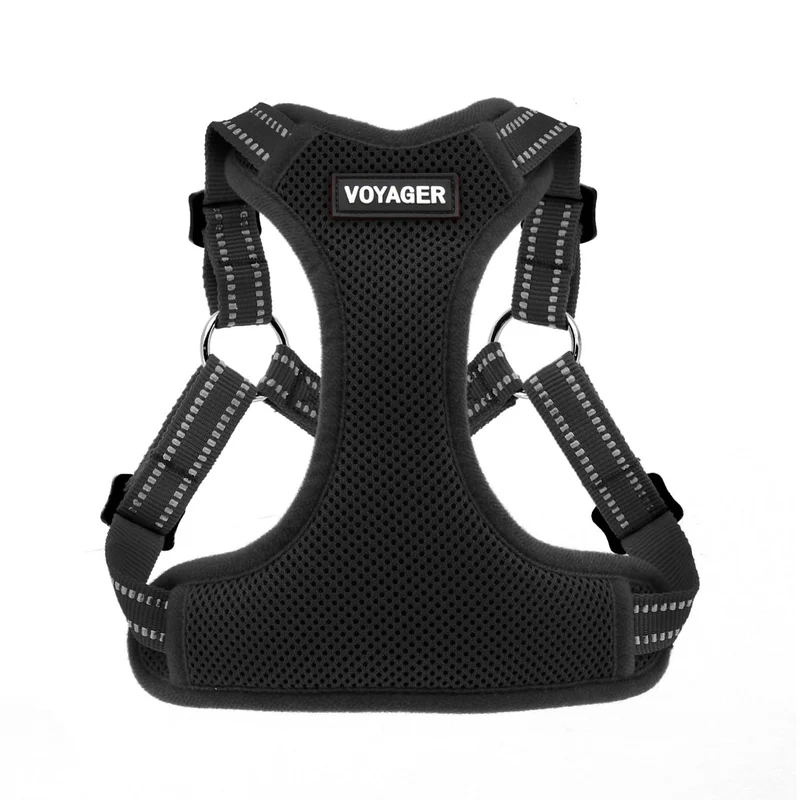 Harnais Voyager Best Pet Supplies — Enfilage Facile, Maille Respirante, Réglable, Noir XL