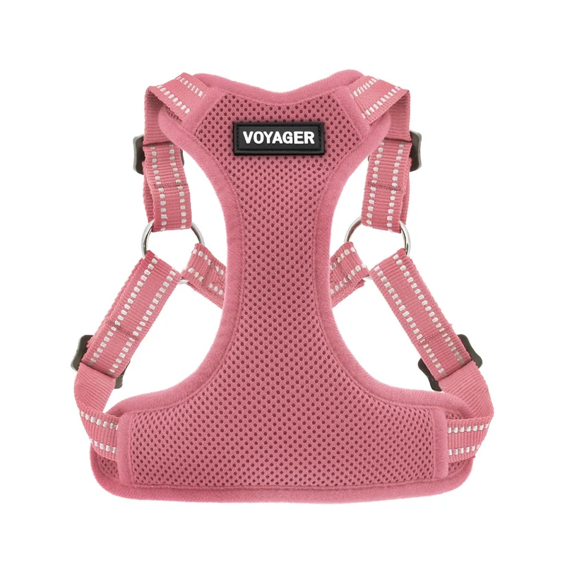 Best Pet Supplies Voyager Harnais à enfiler, réglable, mesh respirant pour chiens (Rose, M)