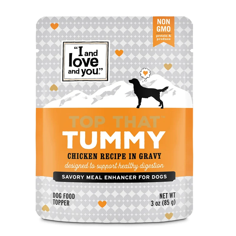I AND LOVE AND YOU – Poche de nourriture humide Top That Tummy pour chien, Poulet en Sauce, 85 g (lot de 12)