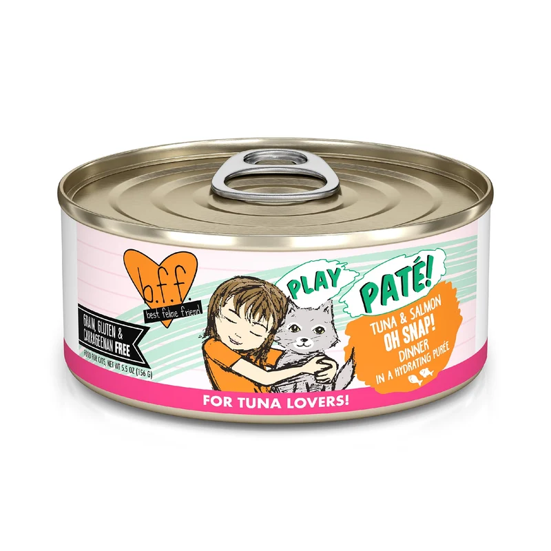 Weruva B.F.F. Play – Paté pour chats au thon et saumon, 5,5 onces, lot de 8