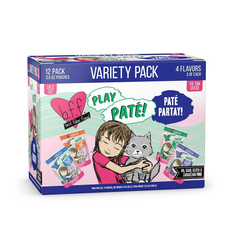 Weruva B.F.F. Play Paté Partay – Variété Pack 12 Sachets 3oz