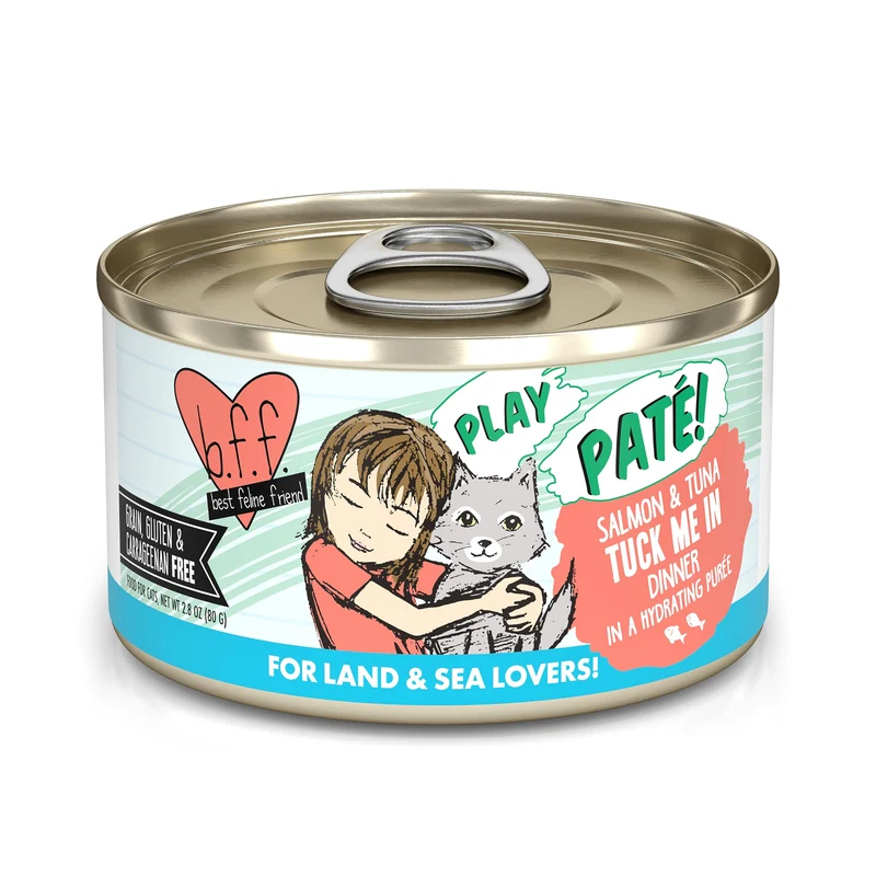 Weruva B.F.F. Play – Paté Saumon et Thon, Meilleur Ami Félin, Boîte 2,8 oz (Lot de 12)