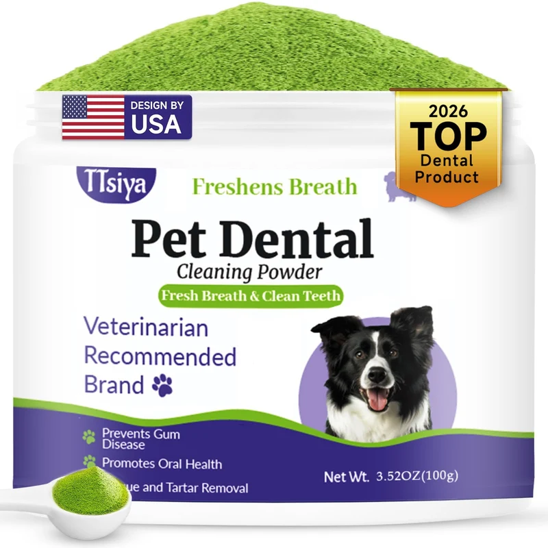 TTsiya Poudre Dentaire pour Chiens – Probiotiques pour Haleine Fraîche et Gencives Saines (100 g)