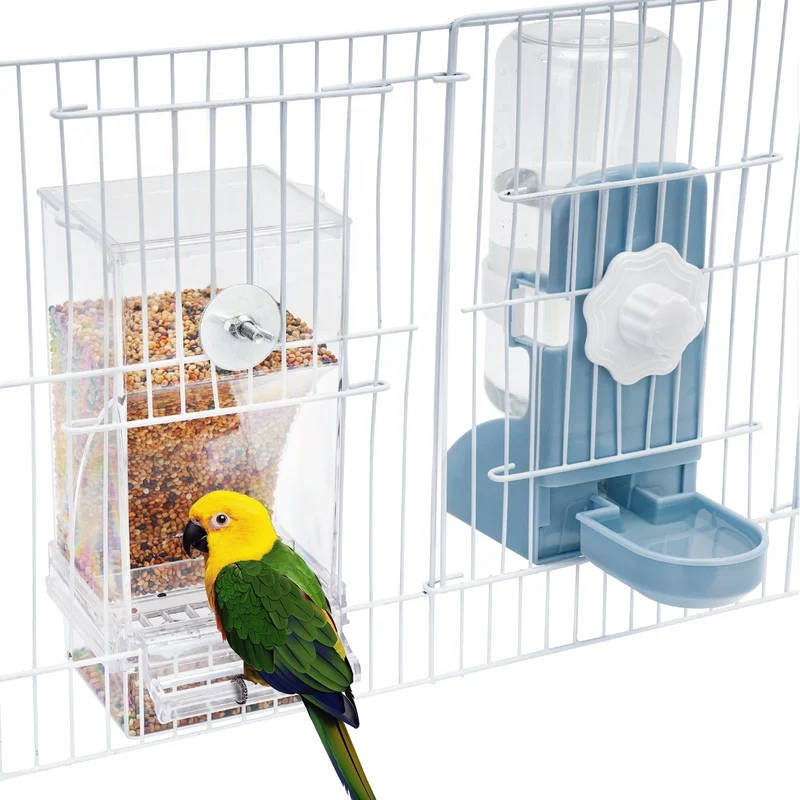 Set d'abreuvoir et nourrisseur sans dégâts pour cage d'oiseaux – lemtrflo