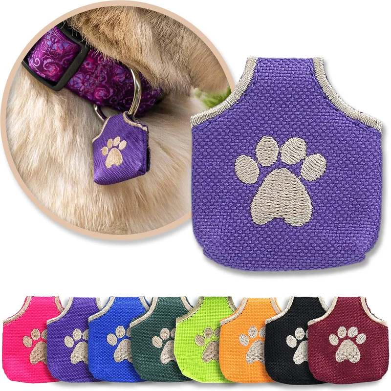 Woofhoof Silencieux pour Pendentifs Chien — Couvercle d’ID Violet Patte