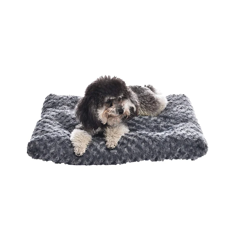 Amazon Basics Tapis de lit et caisse pour chien et chat – lavable en machine Gris 23 × 18 × 2,5 po