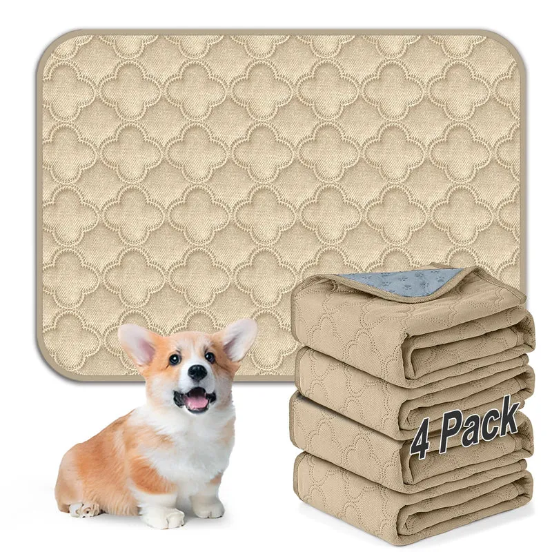 FunFurry Tapis d'entraînement Lavables pour Chiens – Pack 4, Absorbants et Imperméables, Crème 46 x 61 cm
