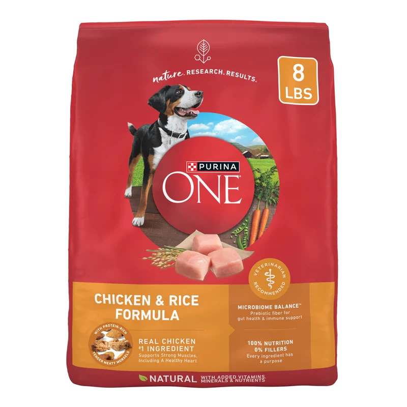 Purina ONE Croquettes au Poulet et Riz pour Chien Adulte – Sac de 8 lb