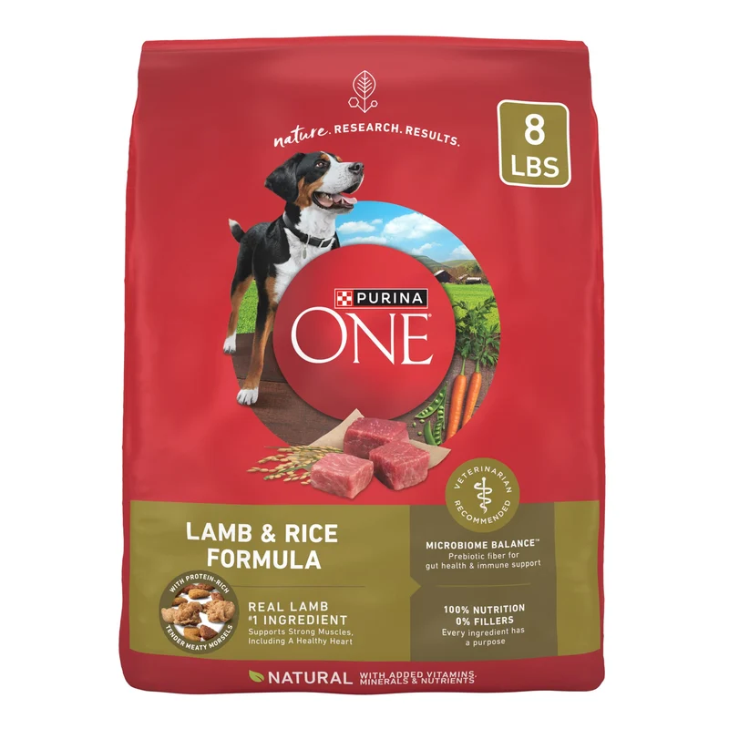 Purina ONE – Croquettes pour chien Agneau et Riz, Formule naturelle, Sac de 3,6 kg