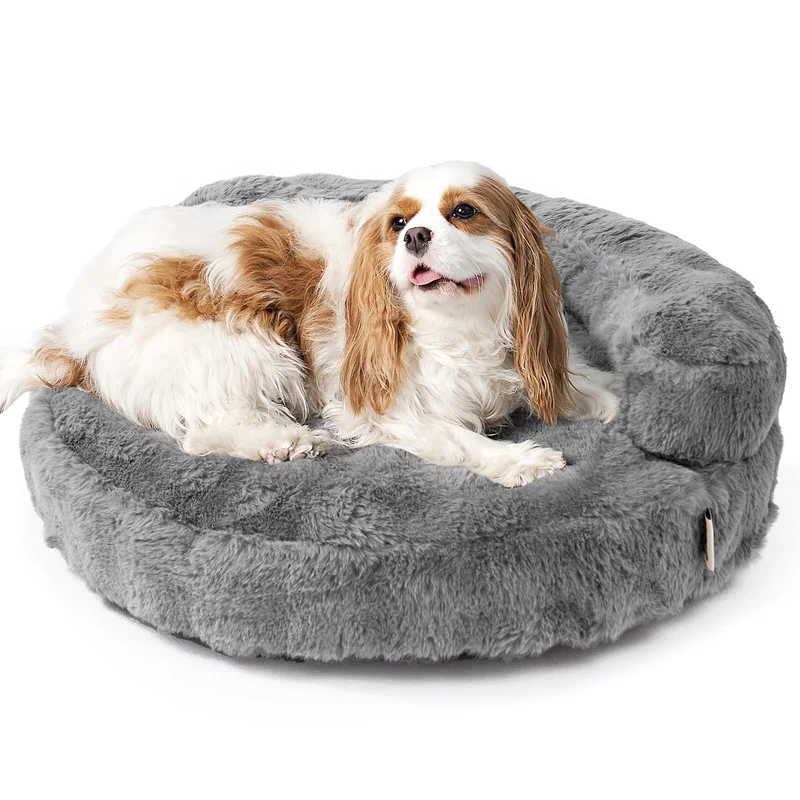 EHEYCIGA Canapé-chat et petit chien Gris – Couchage intérieur, Housse Lavable, Imperméable & Anti-Glisse 23x23x7