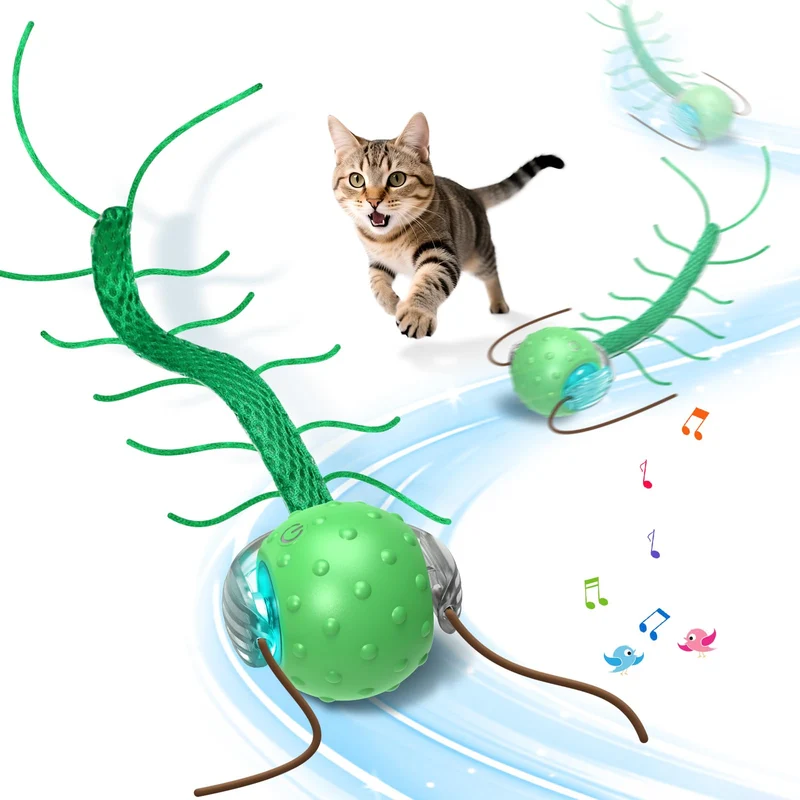 Giociv Jouet interactif pour chats — Balle centipède avec sons et lumière