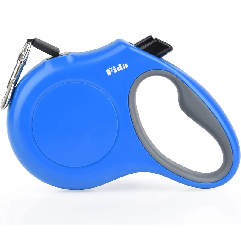 Fida Laisse Rétractable pour Chien – 16 Pieds, Jusqu’à 44 lb, Bleue, Réfléchissante et Anti-Enchevêtrement