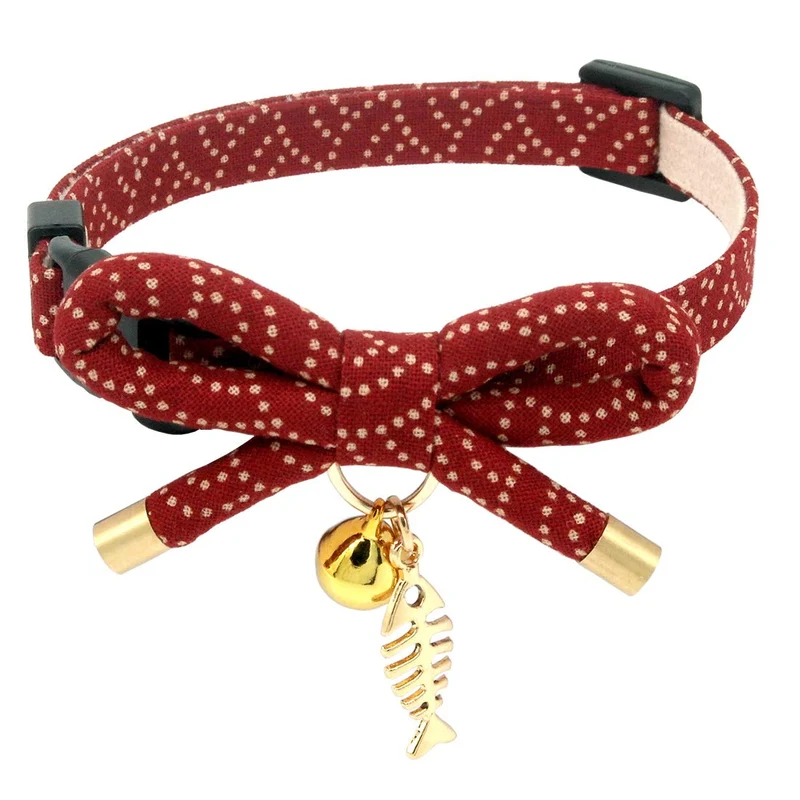 PetSoKoo Collier Chat Noeud Papillon avec Cloche – Style Japonais, Doux et Léger